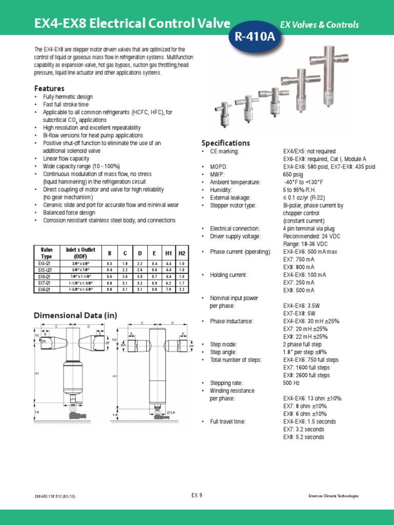EX4EX8 Electrical Control Valves PDF Valve Electrical Engineering