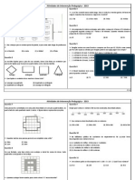 Atividades de Intervenção Pedagógica - Questões de Matemática e Língua Portuguesa