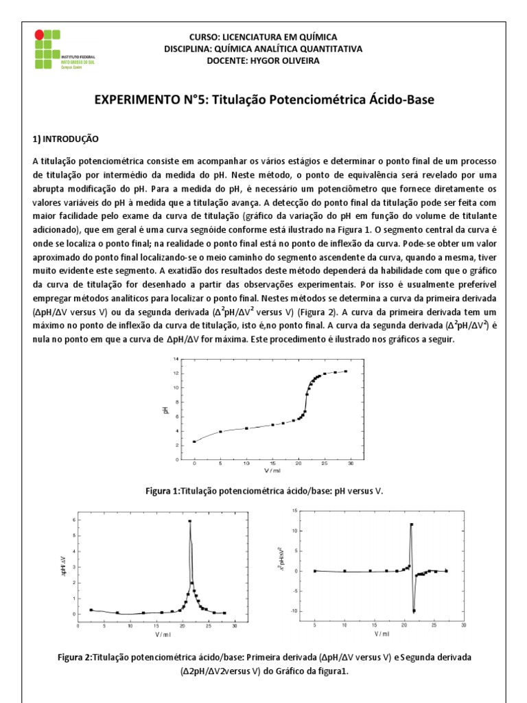 Titulação Potenciométrica Ácido-Base | PDF | Titulação | Química, image size:768x1024