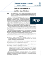 Boletín Oficial Del Estado: Ministerio de La Presidencia