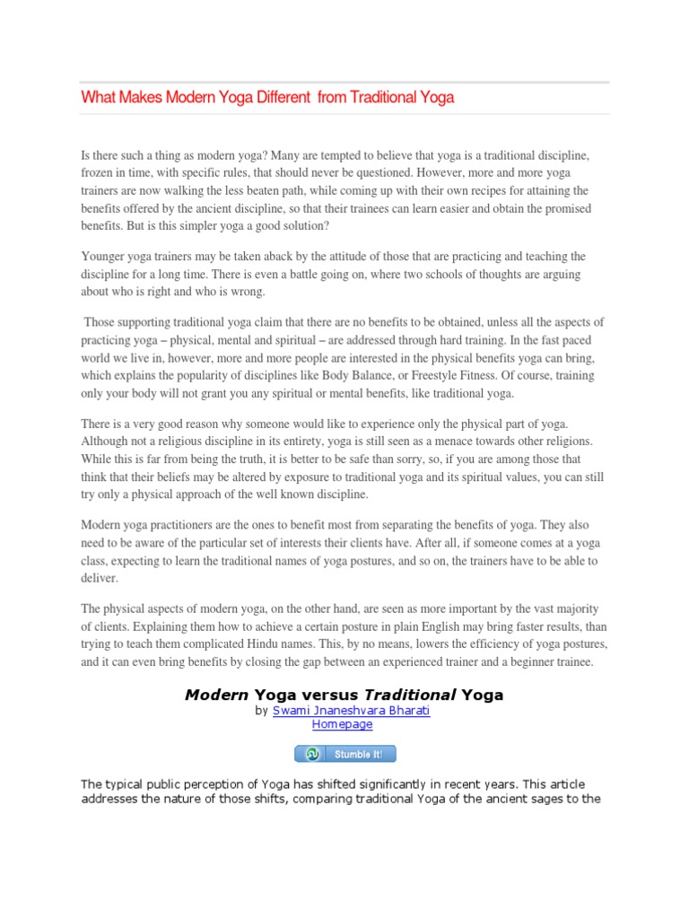 What Makes Modern Yoga Different From Traditional Yoga | PDF | Ashtanga ...