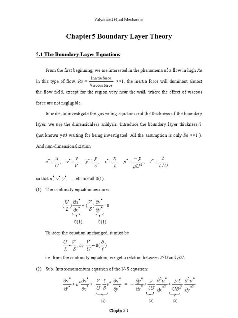 Advanced Fluid Mechanics Chapter 05 Boundary Layer Theory PDF
