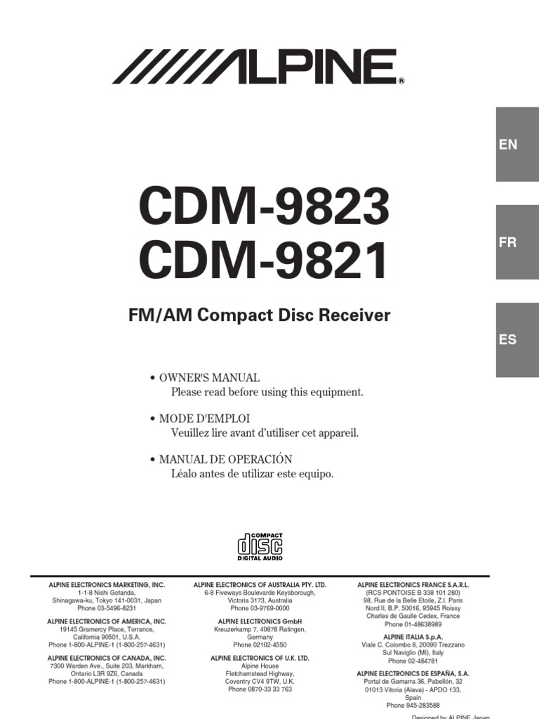alpine cdm-9823 manual Alpine cdm-9821 user manual | page 5 / 22 | original mode | also.