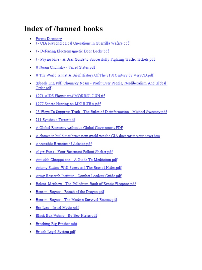 Index of Banned Books PDF New World Order (Conspiracy Theory)