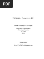 FM3003 - Calculus III: Dilruk Gallage (PDD Gallage)