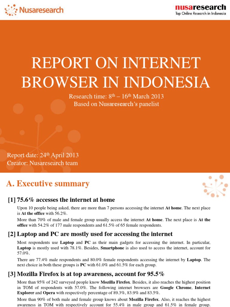 Nusaresearch Report Internet Browser 03052013 | PDF | Firefox | Tablet ...