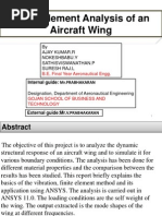 Design and Analysis of An Aircraft Wing Structure