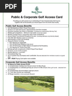 Public & Corporate Golf Access Card