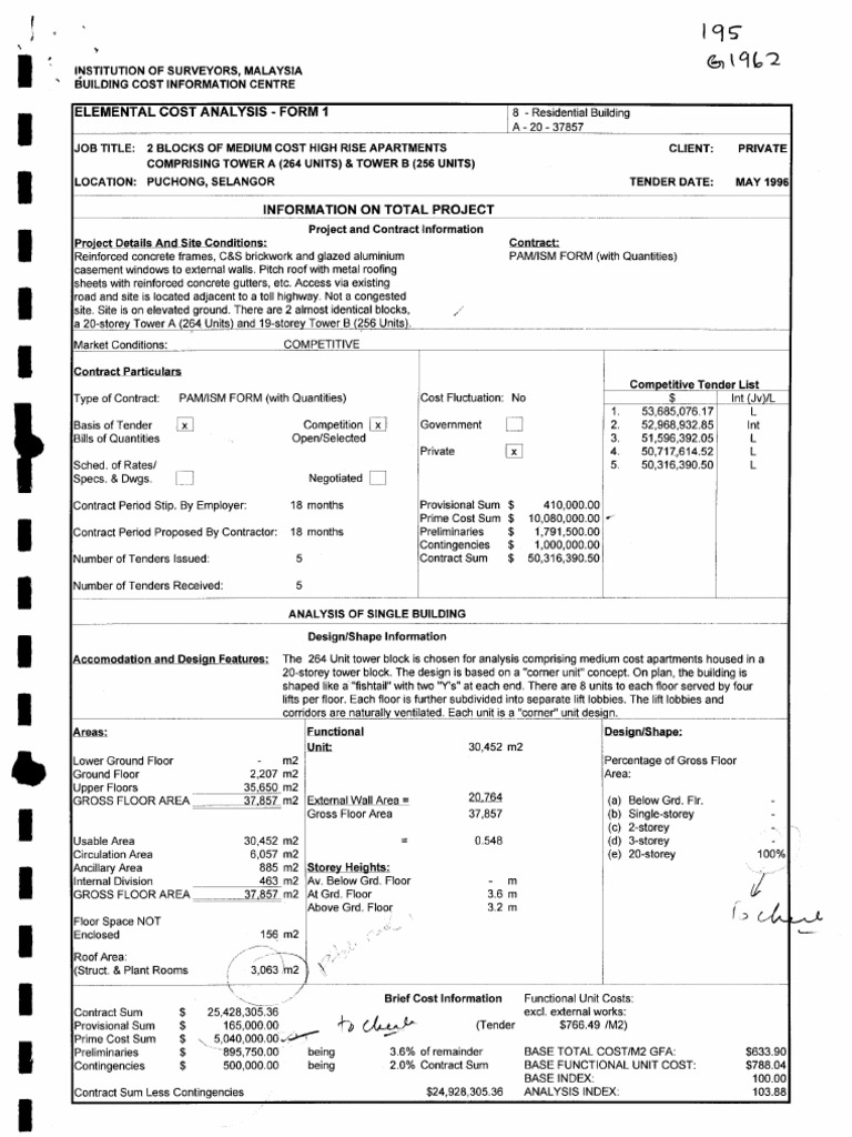 Cost Analysis for High-Rise Apartments | PDF | Wall | Buildings And ...