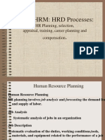 Unit 1 HRM: HRD Processes:: HR Planning, Selection, Appraisal, Training, Career Planning and Compensation