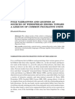 Folk Narratives and Legends As Sources of Widespread Idioms: Toward A Lexicon of Common Figurative Units