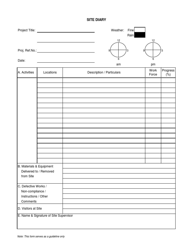 Site Diary | PDF | Technology & Engineering