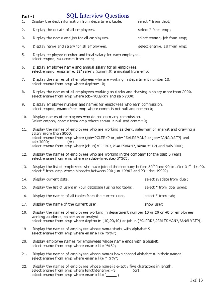 SQL Queries | Download Free PDF | Salary | Data Management