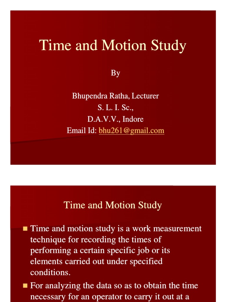 Time and Motion Study
