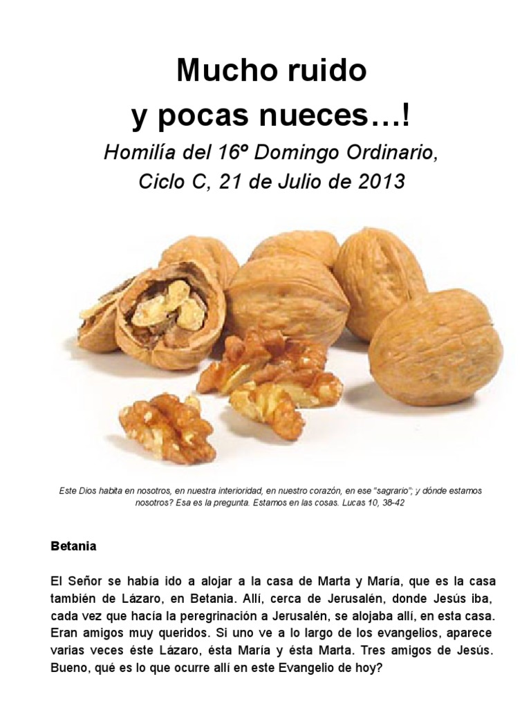 Mucho Ruido y Pocas Nueces ! PDF | PDF | Lázaro De Betania | María ...