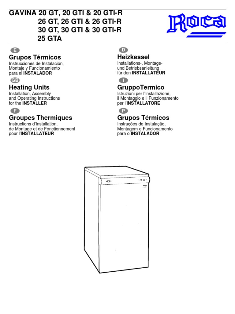 Manual Caldera Roca Gavina GTI Antiguo