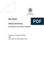 Språklig Betydelse en Introduktion Till Semantik Och Pragmatik PDF