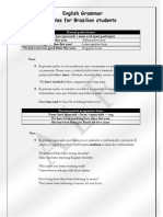 English Grammar Tables For Brazilian Students: Present Perfect Tense