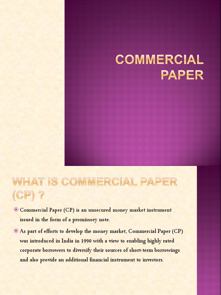 Commercial Paper PDF Commercial Paper Securities (Finance)