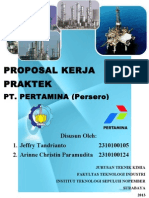 Proposal Kerja Praktek: PT. PERTAMINA (Persero)