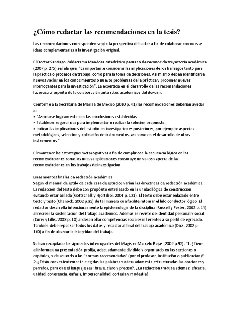 Cómo redactar las en la tesis Cognición