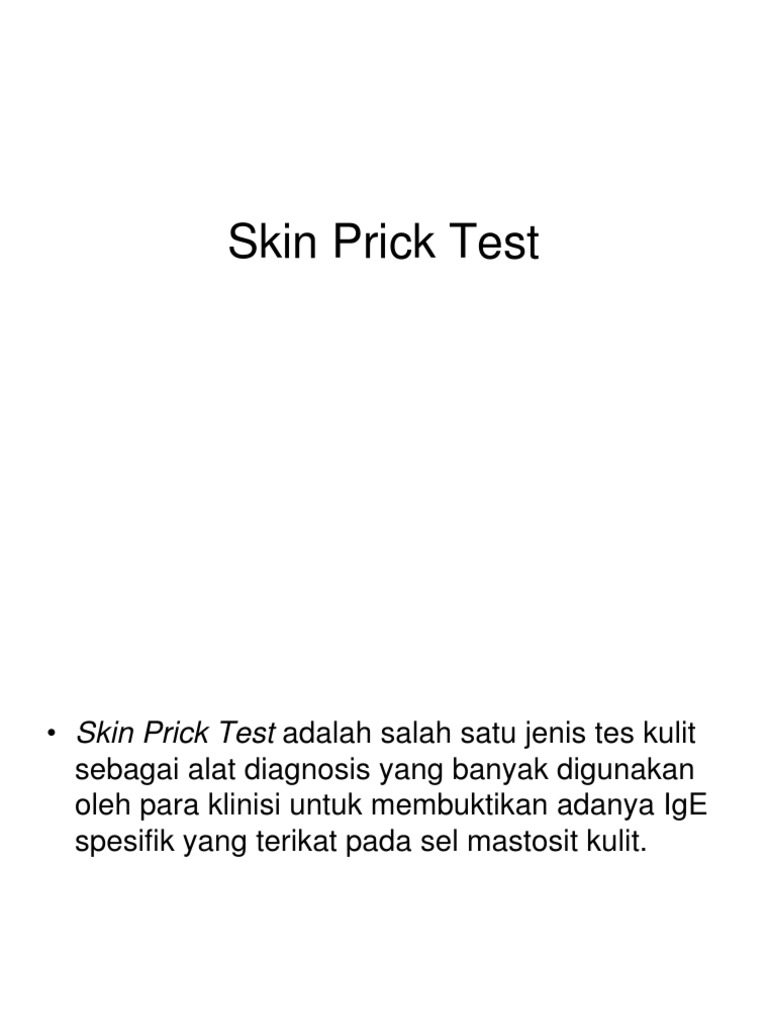 Prosedur dan Interpretasi Skin Prick Test | PDF | Pengembangan Diri