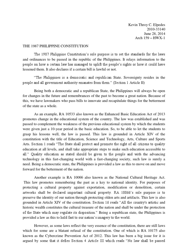 Philippine constitution essay picture