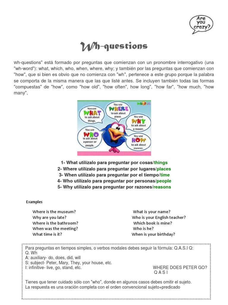 WH Questions | PDF