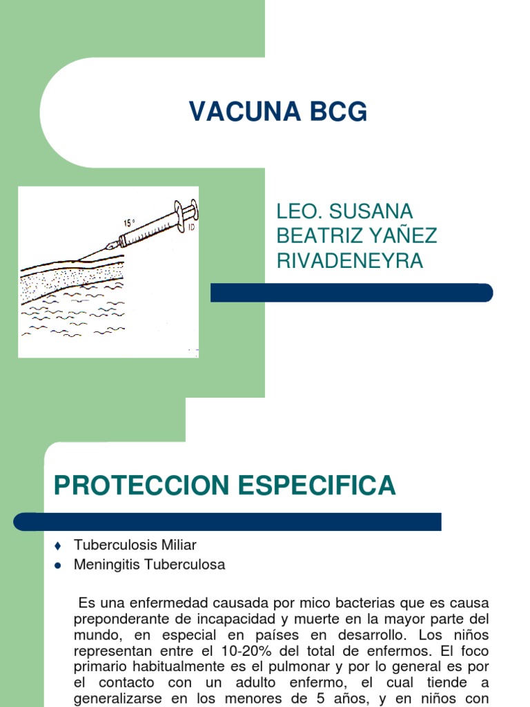 Vacuna Bcg | Tuberculosis | Medicina clínica