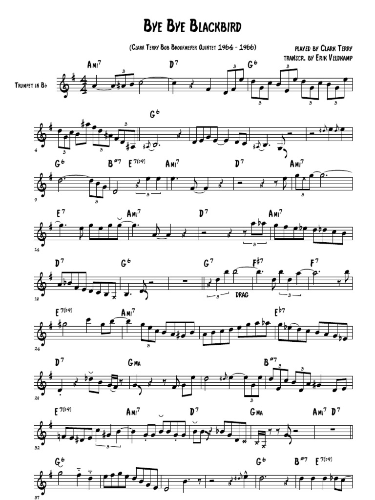 Clark Terry Bye Bye Blackbird Pdf