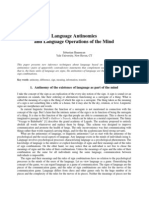 Language Antinomies and Language Operations of The Mind