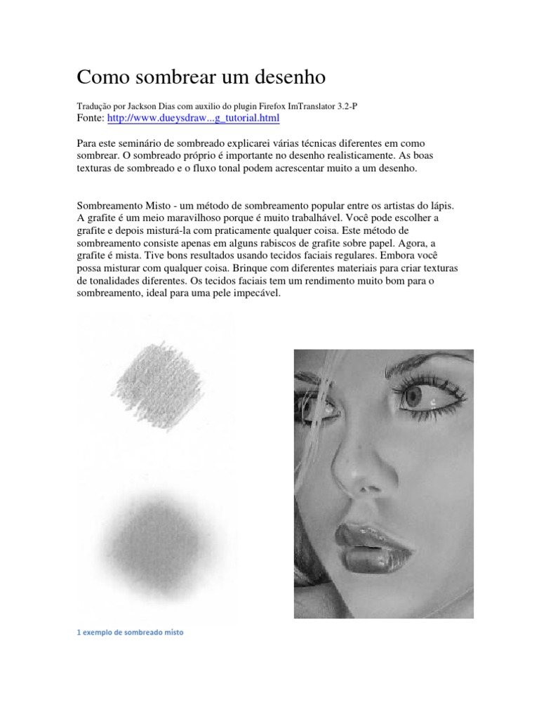 Técnicas de Sombreamento em Desenho | PDF | Grafite | Desenho
