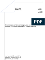 L5213 - Determinação do número mais provável de clostridios sulfitoredutores (clostridium perfringens) Método de ensaio