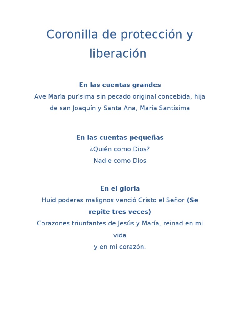 Coronilla de Protección y Liberación | PDF