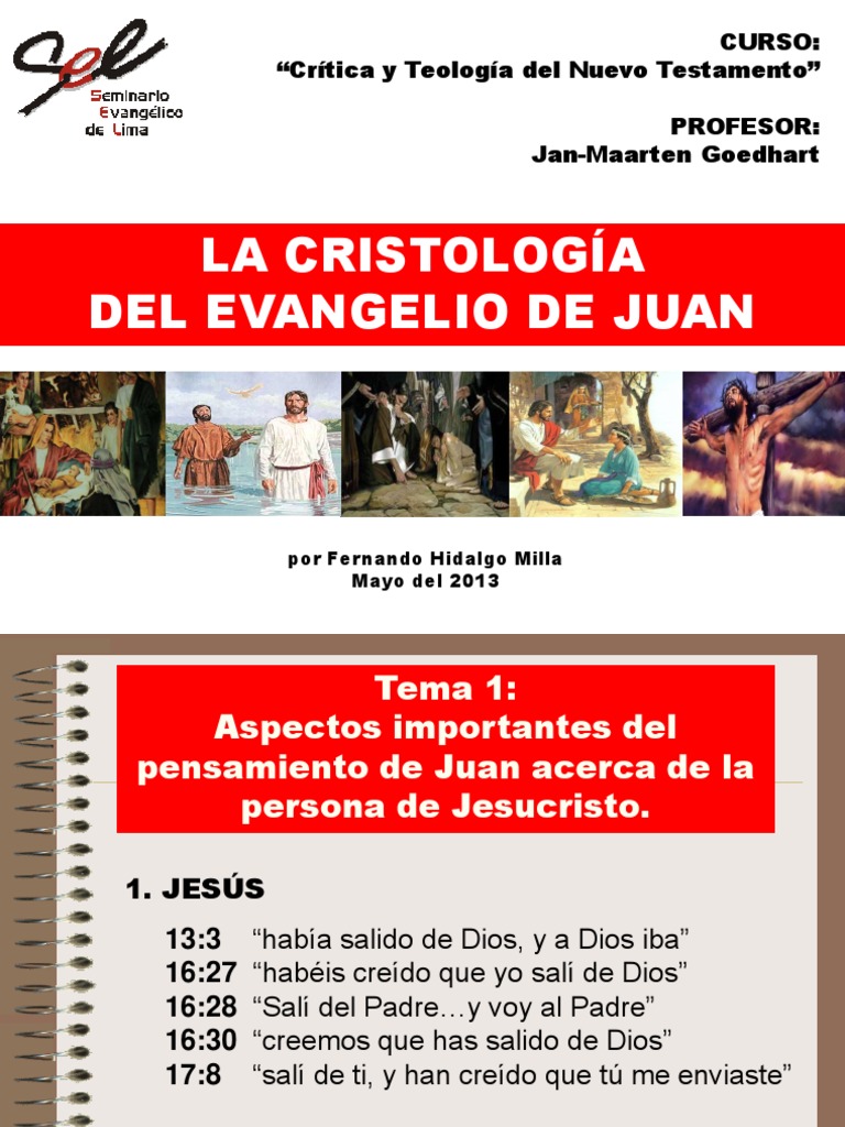 Cristología en el Evangelio de Juan | PDF | Cristología | Evangelios
