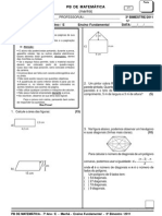 Prova de Matemática sobre Áreas, Perímetros, Equações e Sistemas