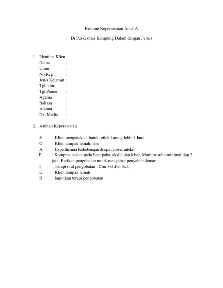 Resume Keperawatan Anak A