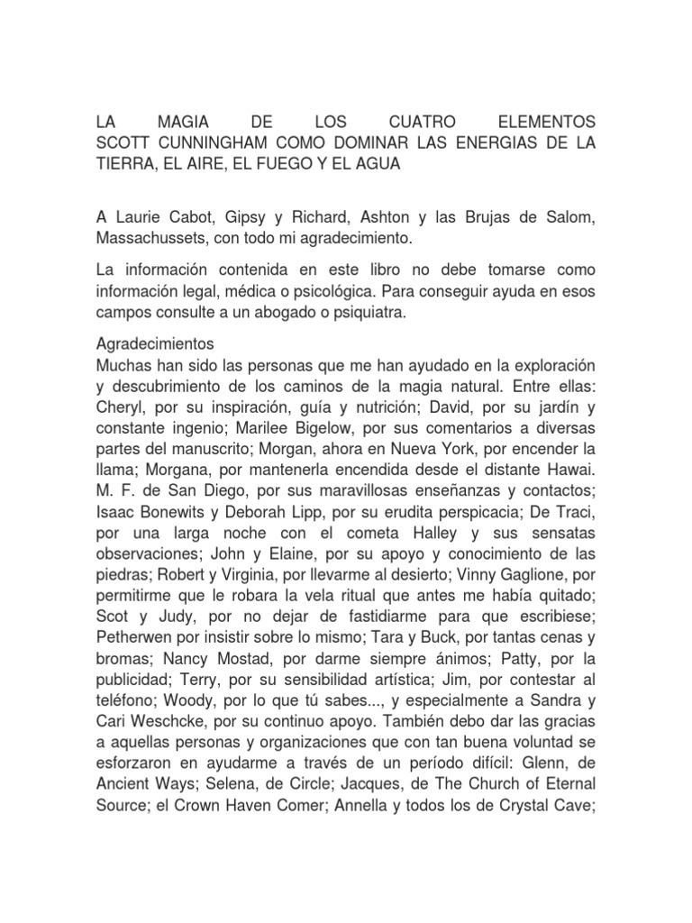 La Magia de los Cuatro Elementos | PDF | Rituales | Tierra