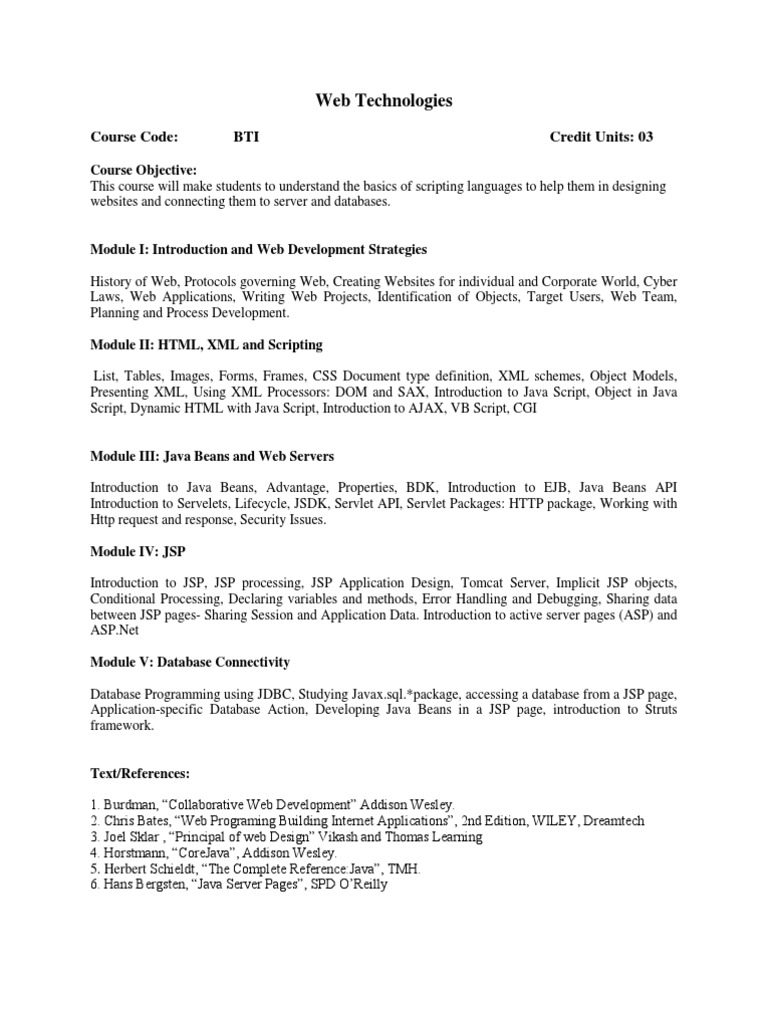 Web Technologies and Cyber Security Course | PDF | Java Servlet | Java ...