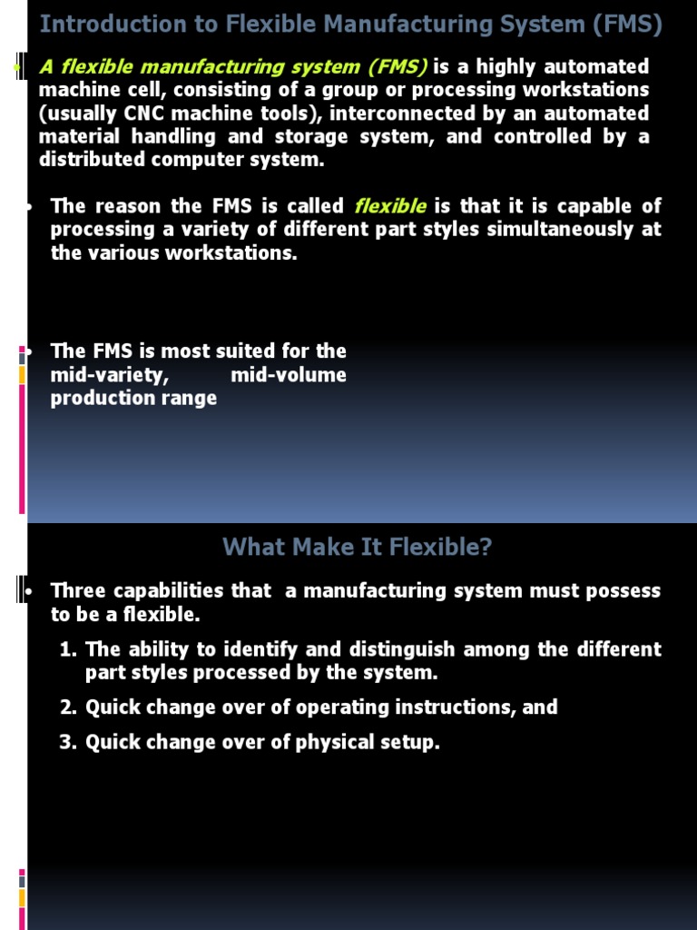Overview of Flexible Manufacturing Systems | PDF | Automation | Industries