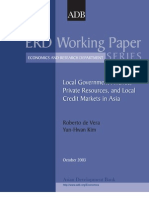 Local Government Finance, Private Resources, and Local Credit Markets in Asia