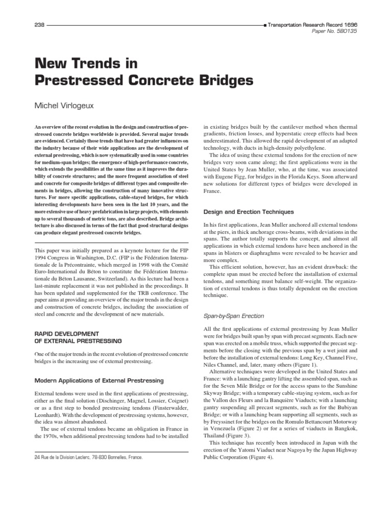 Future Trends in Cable-Stayed Bridges | PDF | Prestressed Concrete ...