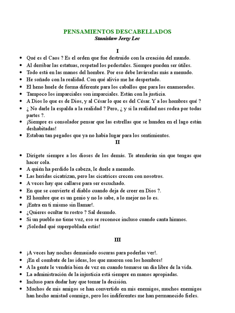 Lec Stanislaw Jerzy - Pensamientos Descabellados | PDF | Egoismo  psicologico | Verdad, image size:768x1024