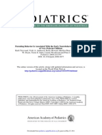 Parenting Behavior Association With Early Neurobehavioral Development in Very Preterm Children