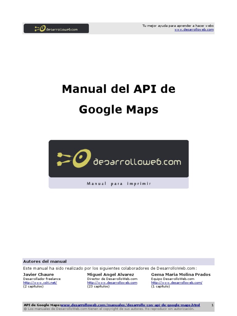 Manual Del API de Google Maps | PDF | Ajax (Programación) | Página web
