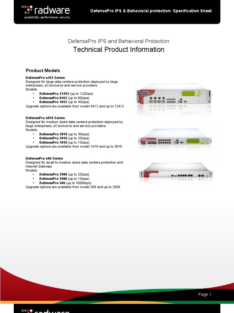 Radware Defense Pro | Download Free PDF | Denial Of Service Attack ...