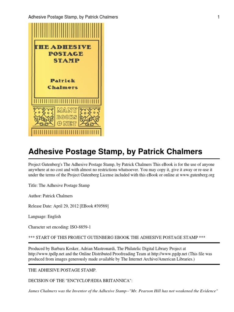 The Adhesive Postage Stamp PDF Postage Stamp Mail