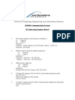 School of Computing, Engineering and Information Sciences: EN0566 Communication Systems IP Addressing Seminar Sheet 9