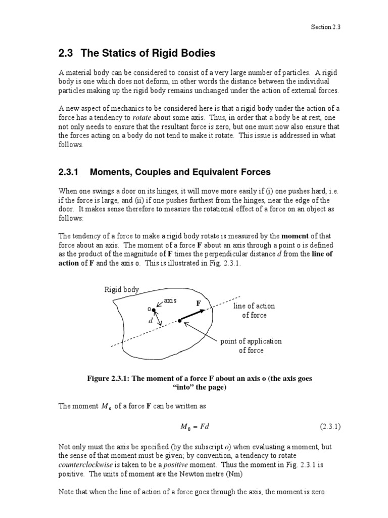Statics of Rigid Bodies 03 Rigid Bodies | PDF | Rotation Around A Fixed ...
