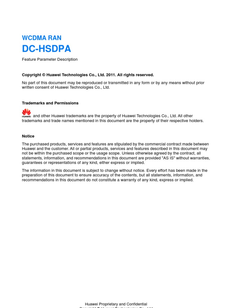 Dual Carrier/Multi Carrier Hsdpa Ran 13 Huawei | PDF | High Speed ...